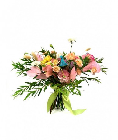 Flower bouquet for the birth of baby boy
