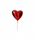 Szív alakú piros héliumos fólia lufi Valentin napra szerelmeseknek