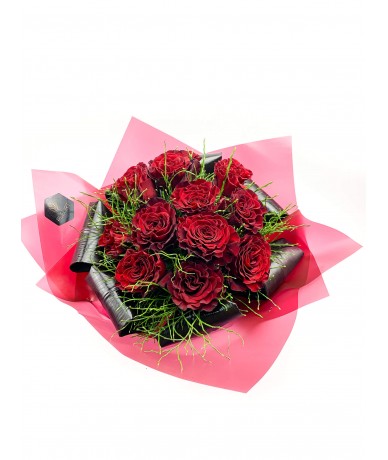 Burning red fire rose bouquet