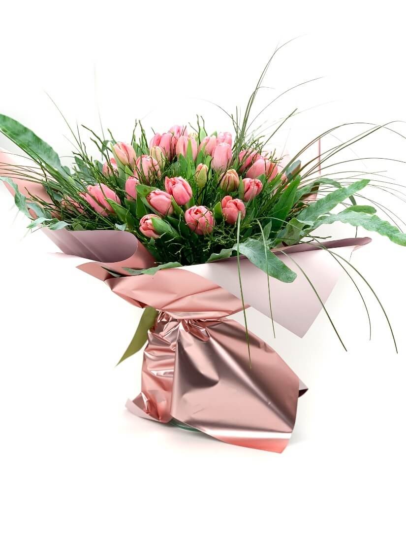 Swarovski kristályok pink tulipáncsokron